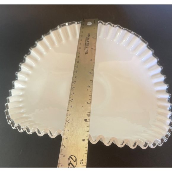 Fenton Silver Crest Banana Fruit Bowl Footed Pedestal 12" x 5" Vintage 1950's - Picture 4 of 14